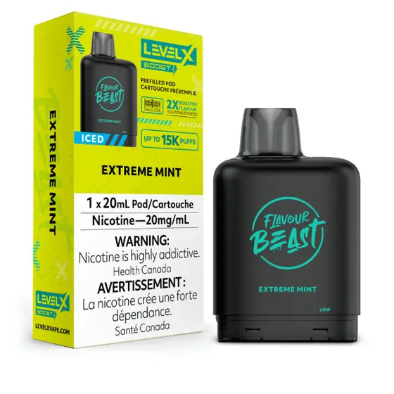 Level X Flavour Beast BOOST Pod 20mL - Extreme Mint Iced - 15K Puffs