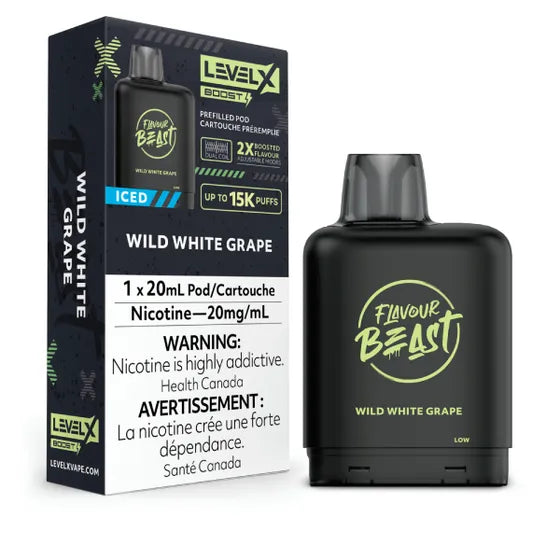 Level X Flavour Beast BOOST Pod 20mL - Wild White Grape Iced - 15K Puffs