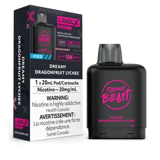 Level X Flavour Beast BOOST Pod 20mL - Dreamy Dragonfruit Lychee Iced - 15K Puffs