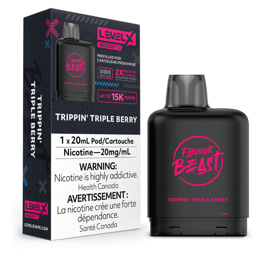 Level X Flavour Beast BOOST Pod 20mL - Trippin' Triple Berry - 15K Puffs