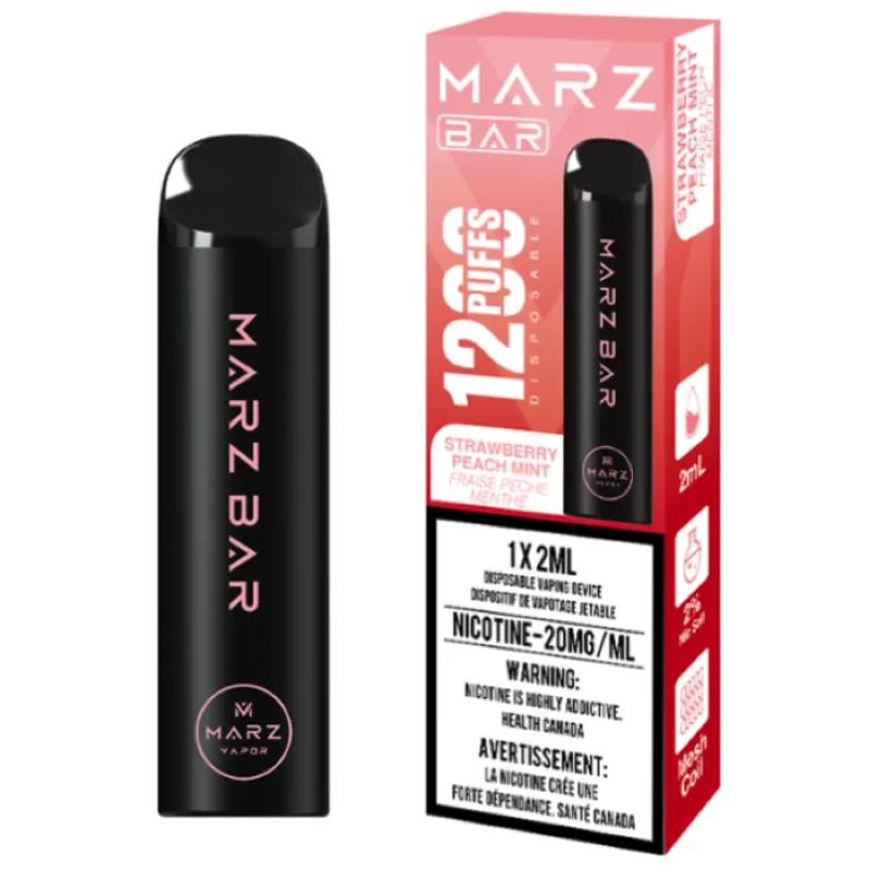 Marz Bar - Disposable Vape - 0 Nicotine - Strawberry Peach Mint