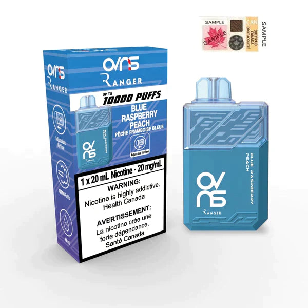 OVNS RANGER 10000 PUFF DISPOSABLE VAPE - Blue Raspberry Peach | Vape4change OVNS RANGER 10000 PUFF DISPOSABLE VAPE - Blue Raspberry Peach | Vape4change