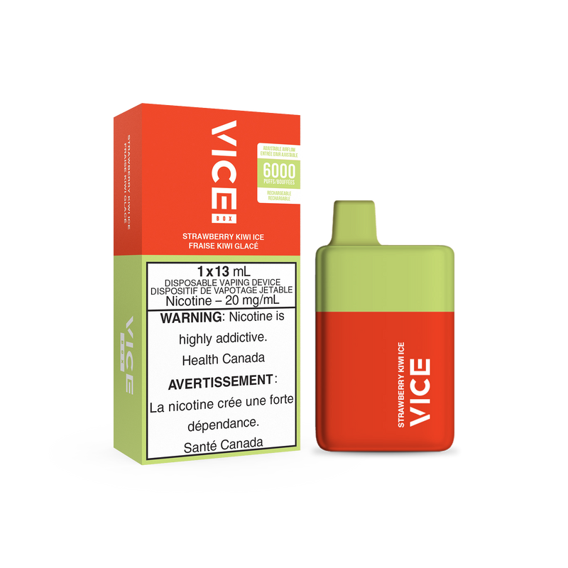 Vice Box Rechargeable Disposable Vape - 6000 Puffs - Strawberry Kiwi Ice - Vape4change