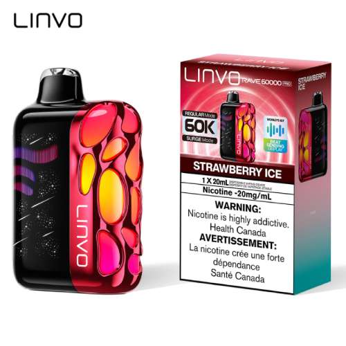 Buy Linvo Rave 60K Disposable Vape - 20 ML - Strawberry Ice | Vape4change Buy Linvo Rave 60K Disposable Vape - 20 ML - Strawberry Ice | Vape4change