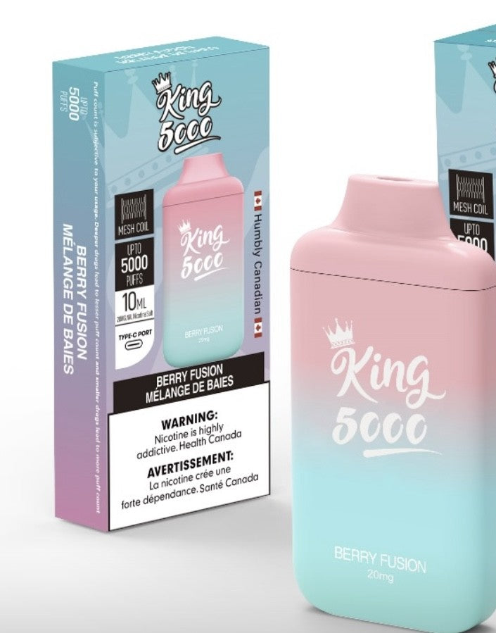 King Disposable Vape - Nicotine Free - 10 ML - 5000 Puffs - Berry Fusion