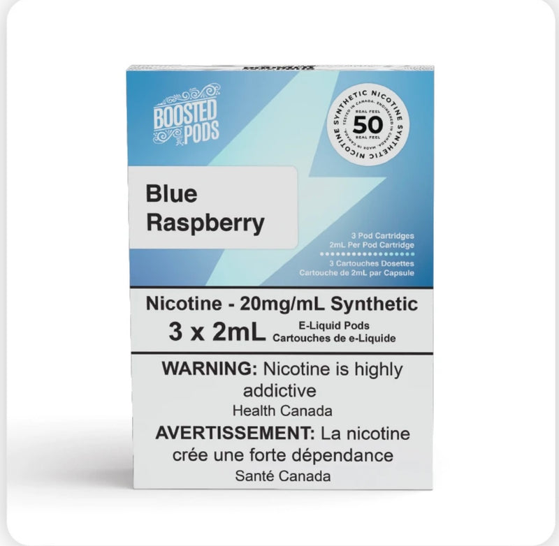 Boosted pods STLTH Compatible - Blue Raspberry - 50MG HIT - Synthetic Nicotine - Vape4change