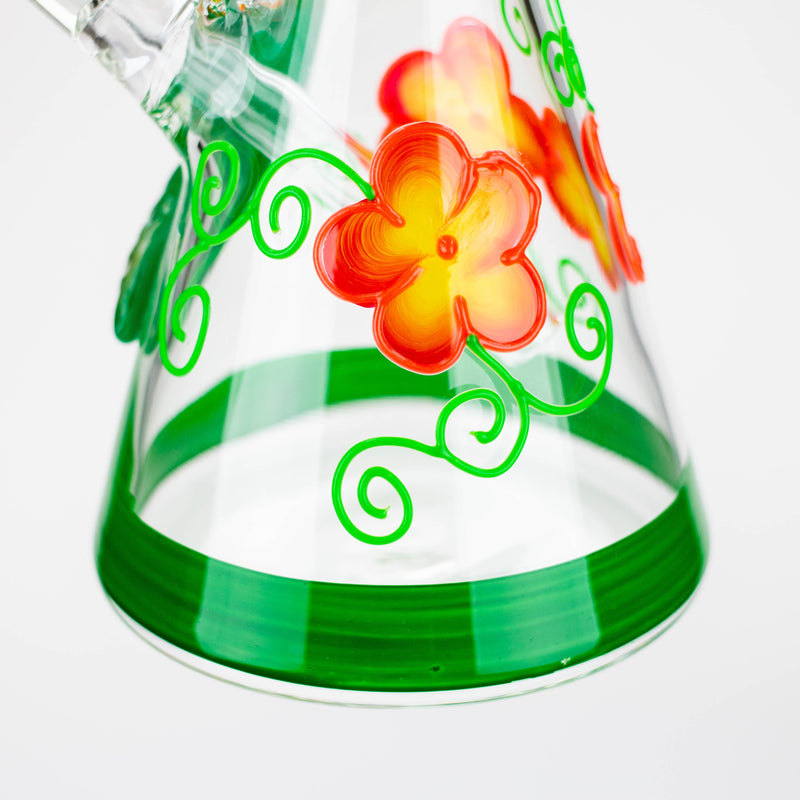 14" Resin 3D Glow in the dark artwork 7mm glass beaker water bong [GB208]_0