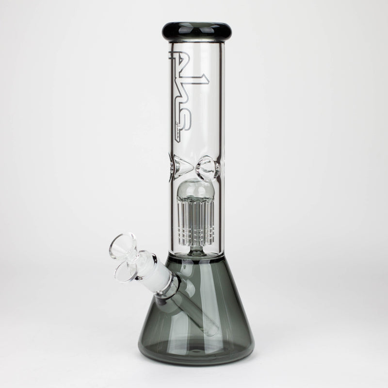 PHS | 12" Glass beaker color Bong with tree arm percolator [PHSPR-12] Bongs Smoke Grey Vape4change Vape Shop Near Me 