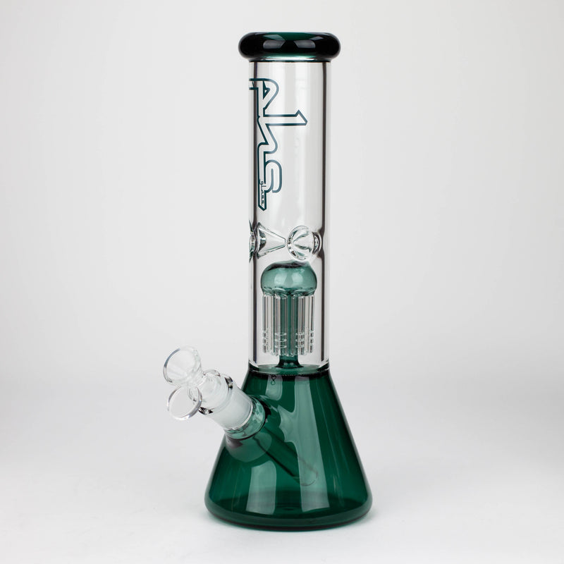 PHS | 12" Glass beaker color Bong with tree arm percolator [PHSPR-12] Bongs Smoke Grey Vape4change Vape Shop Near Me 