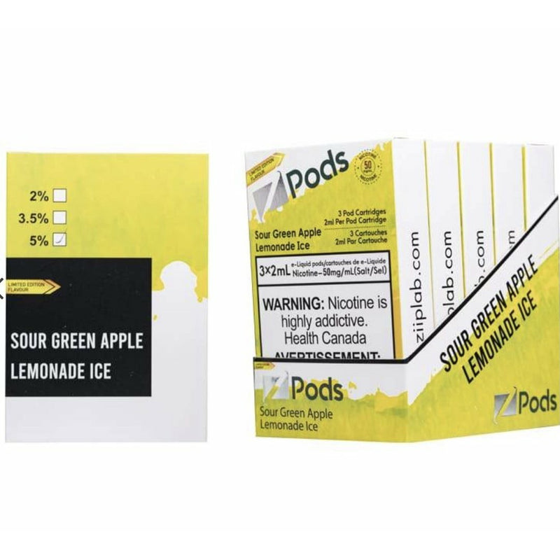 Z pods STLTH Compatible -  Sour Green Apple Lemonade ICE - Vape4change