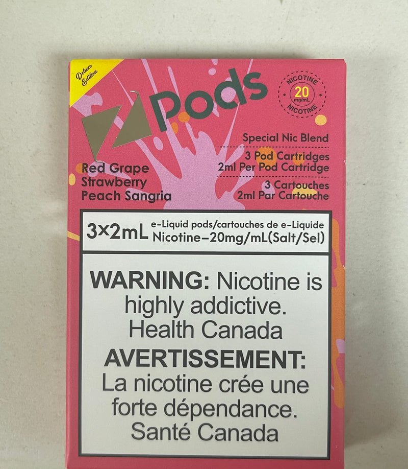 Zpods Stlth Compatible Red Grape Strawberry Peach Sangria - Vape4change