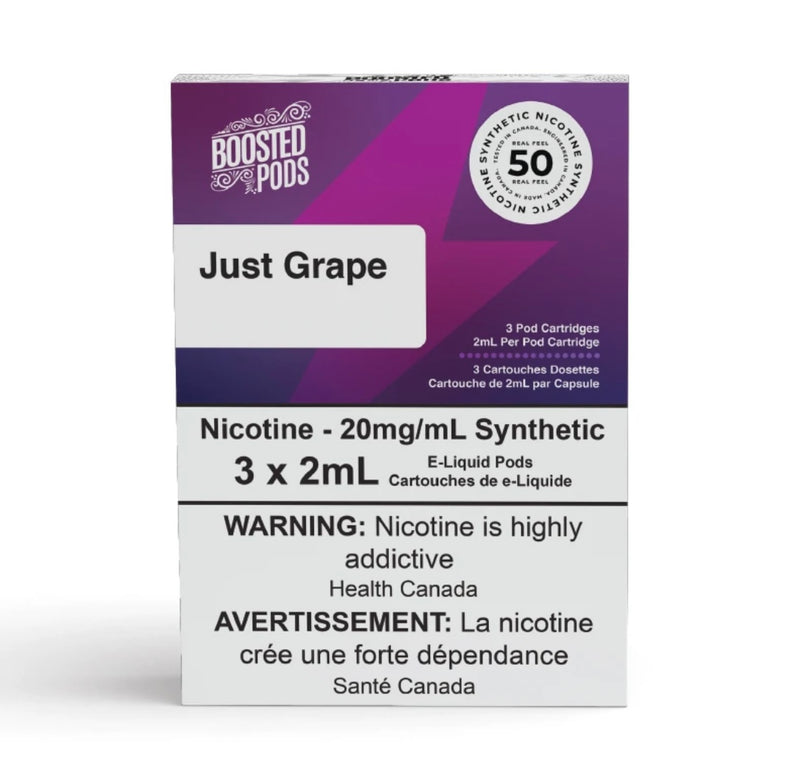 Boosted pods STLTH Compatible - Just Grape  - 50MG HIT - Synthetic Nicotine - Vape4change