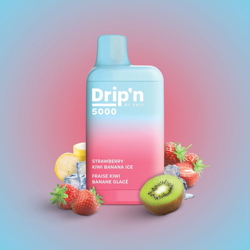 Drip'n by Envi Strawberry Kiwi Banana Ice Disposable Vape - Vape4change