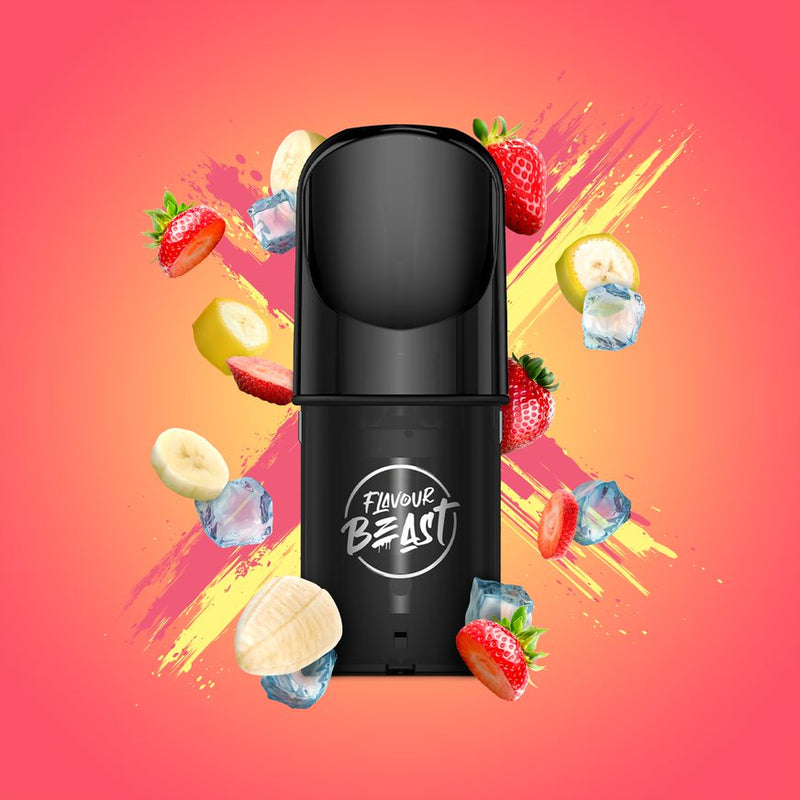 Flavour Beast Pods - STLTH Compatible - STR8 Up Strawberry Banana Iced - Vape4change