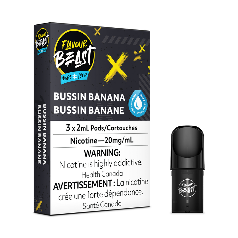 Flavour Beast Pods - STLTH Compatible - Bussin Banana Iced - Vape4change