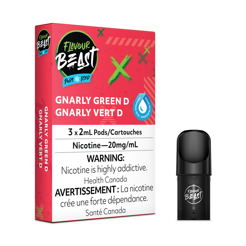 Flavour Beast Pods - STLTH Compatible - Gnarly Green D Iced/Green Dew - Vape4change