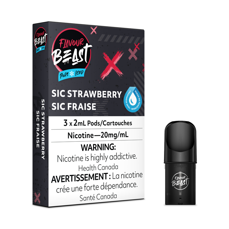 Flavour Beast Pods - STLTH Compatible - Sic Strawberry Iced - Vape4change