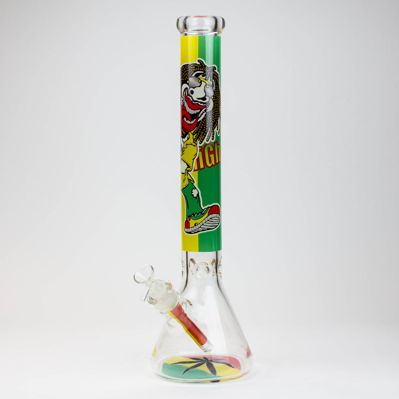 17.5" Rasta Man 7 mm Classic Beaker Glass Bong - Vape4change