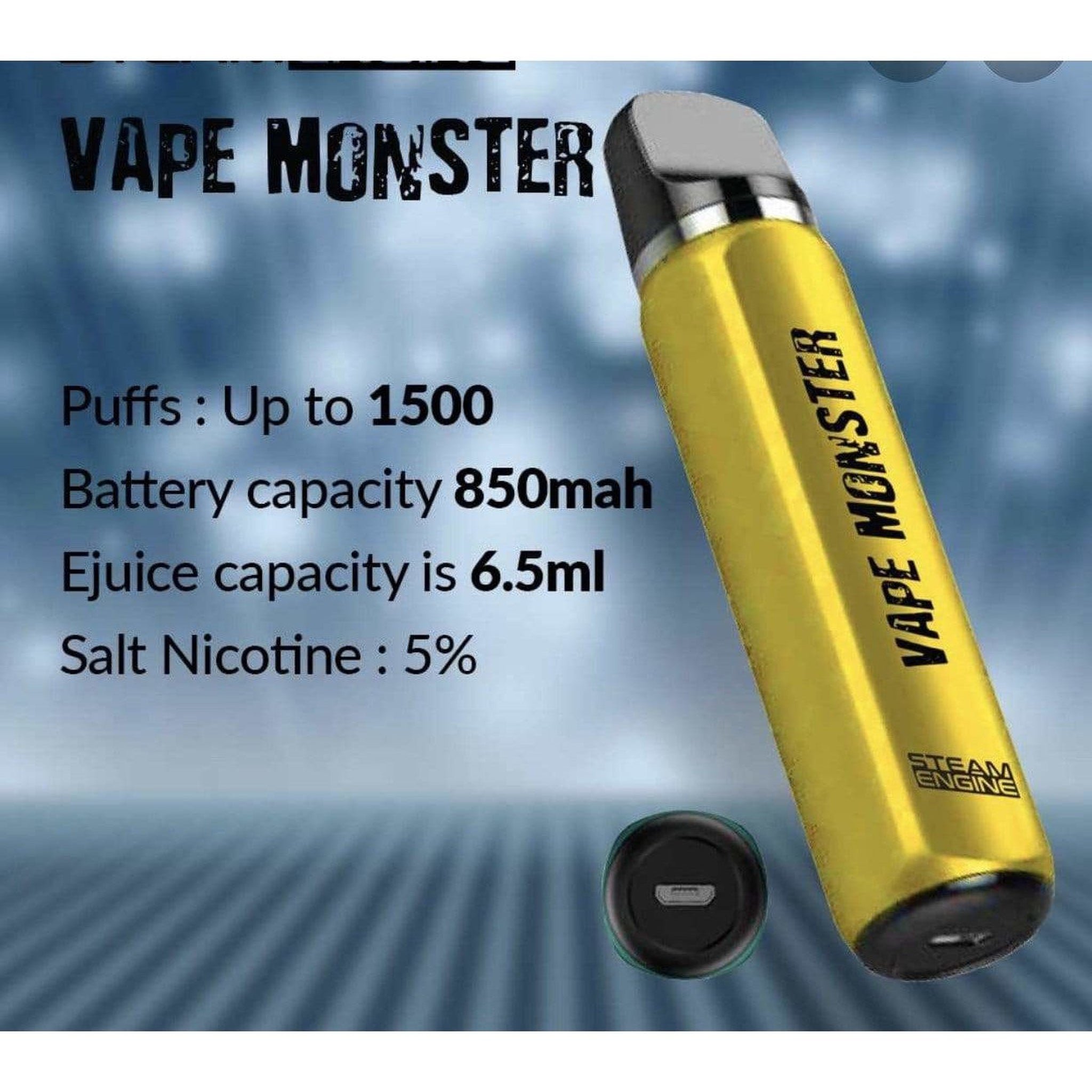 Buy Vape Monster Disposable By Steam Engine 2000 Puffs 50 MG | Vape4change Buy Vape Monster Disposable By Steam Engine 2000 Puffs 50 MG | Vape4change